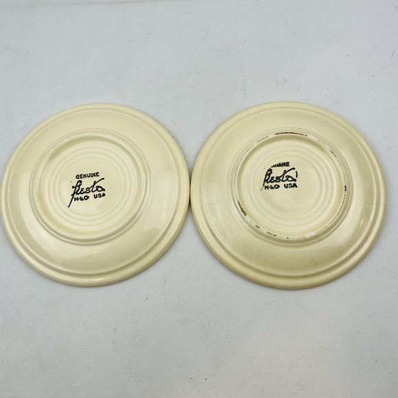 Vintage Fiesta Ivory 2 Saucer Lot Fiestaware Homer Laughlin HLC - Picture 4 of 6